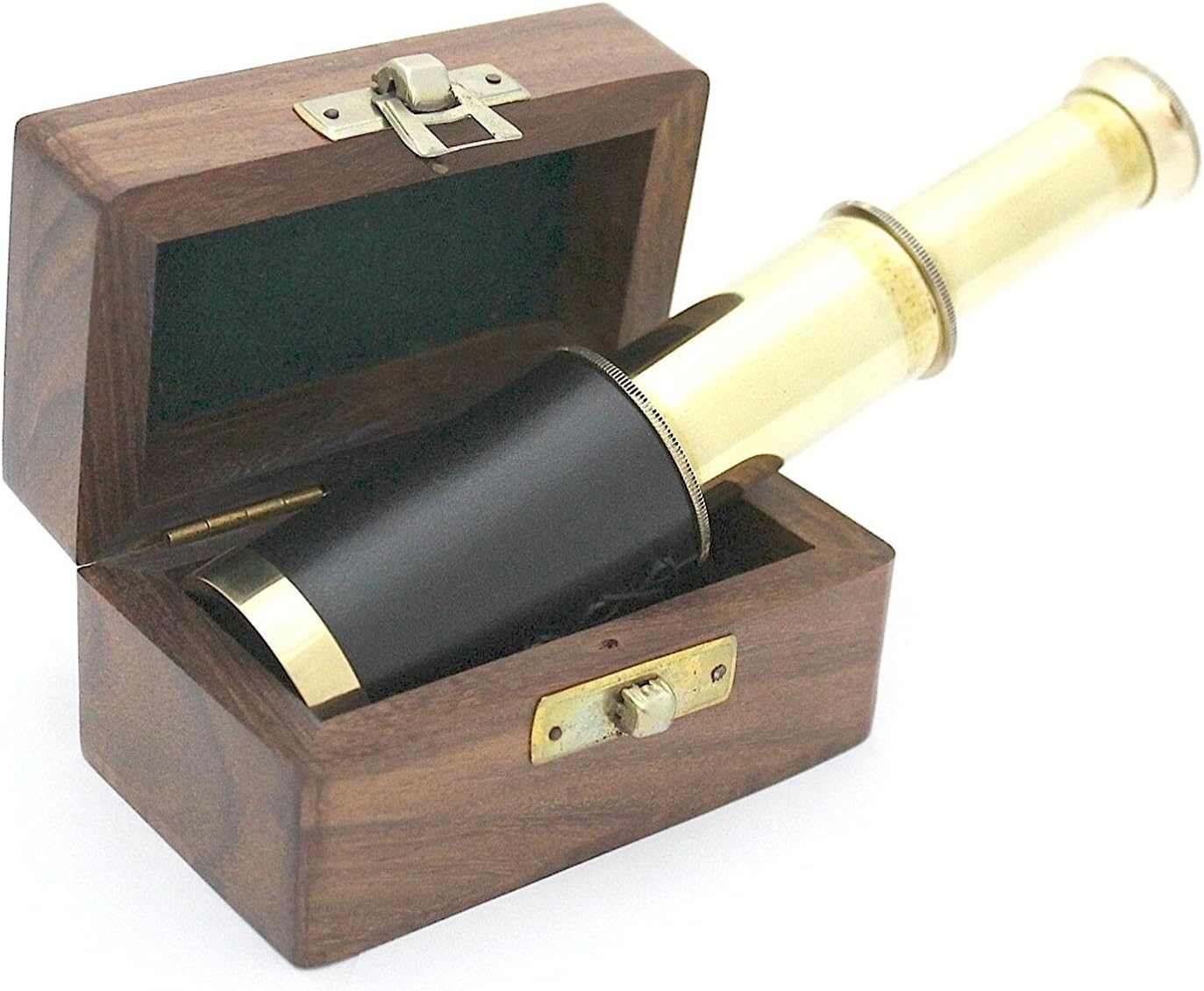 Nautical World KHUMYAYAD 6" Brass telescope mini telescope for kids with hard wood box
