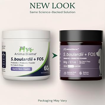 Animal Biome S. Boulardii + FOS Powder Probiotics for Dogs & Cats 30g (50 Scoops), Saccharomyces Boulardii Dog Probiotic + Prebiotic for Gut Health, Loose Stool, Sensitive Stomach Microbiome Support