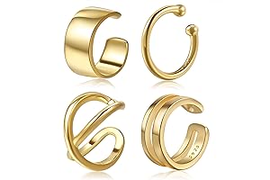 925 Sterling Silver Cuff Earrings for Non-Pierced Ears