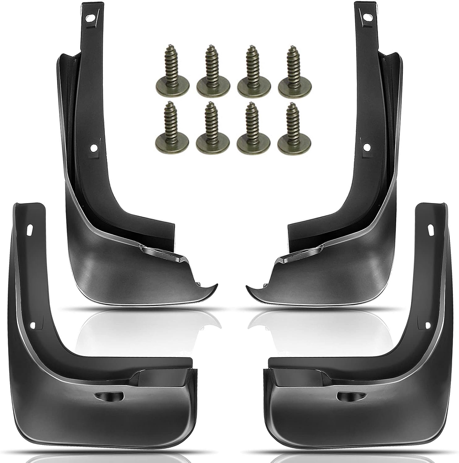 YHTAUTO Set of 4 Mud Flaps Splash Guards Accessories Replacement for Toyota Corolla Base CE L LE XLE Models 2009 2010 2012 2013 Sedan, Front and Rear LH RH, Black