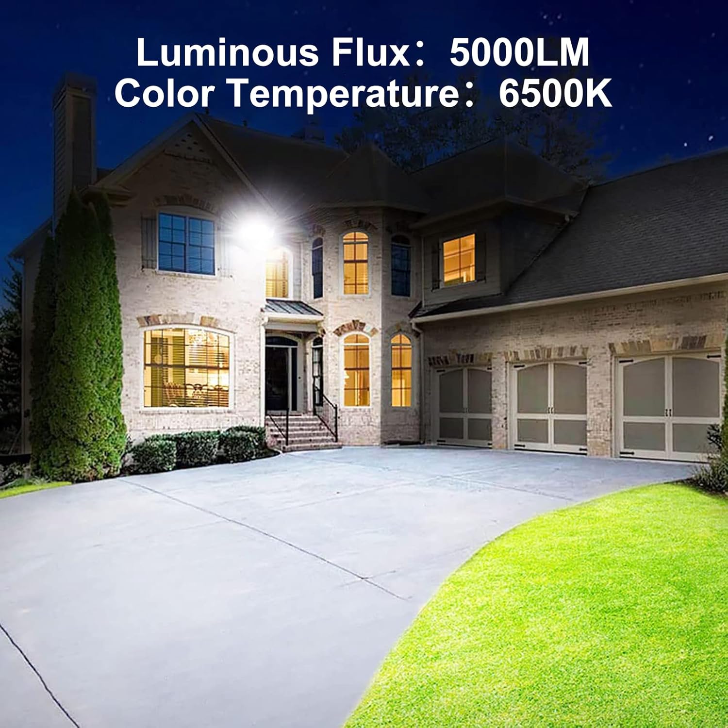 2 Pack 60W Led Outdoor Flood Light, Exterior Flood Lights, Plug in Flood Light, for Yard, Stadium, Playground, Lawn,Garden, Garages,Basketball Court