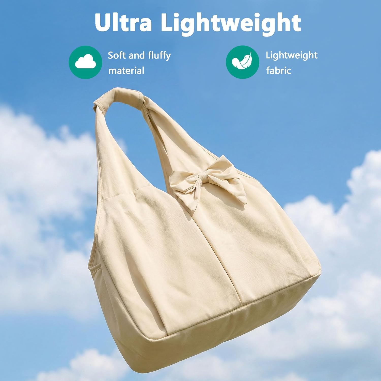 Dog Purse Carrier for Small Dogs, Soft Dog Tote Bag Carrier with 4 Large Pockets, No Collapse, Lightweight, Smart Zipper Lock, Comfortable Puppy Cats Rabbit Carrier for Travel,Outdoor(Beige)