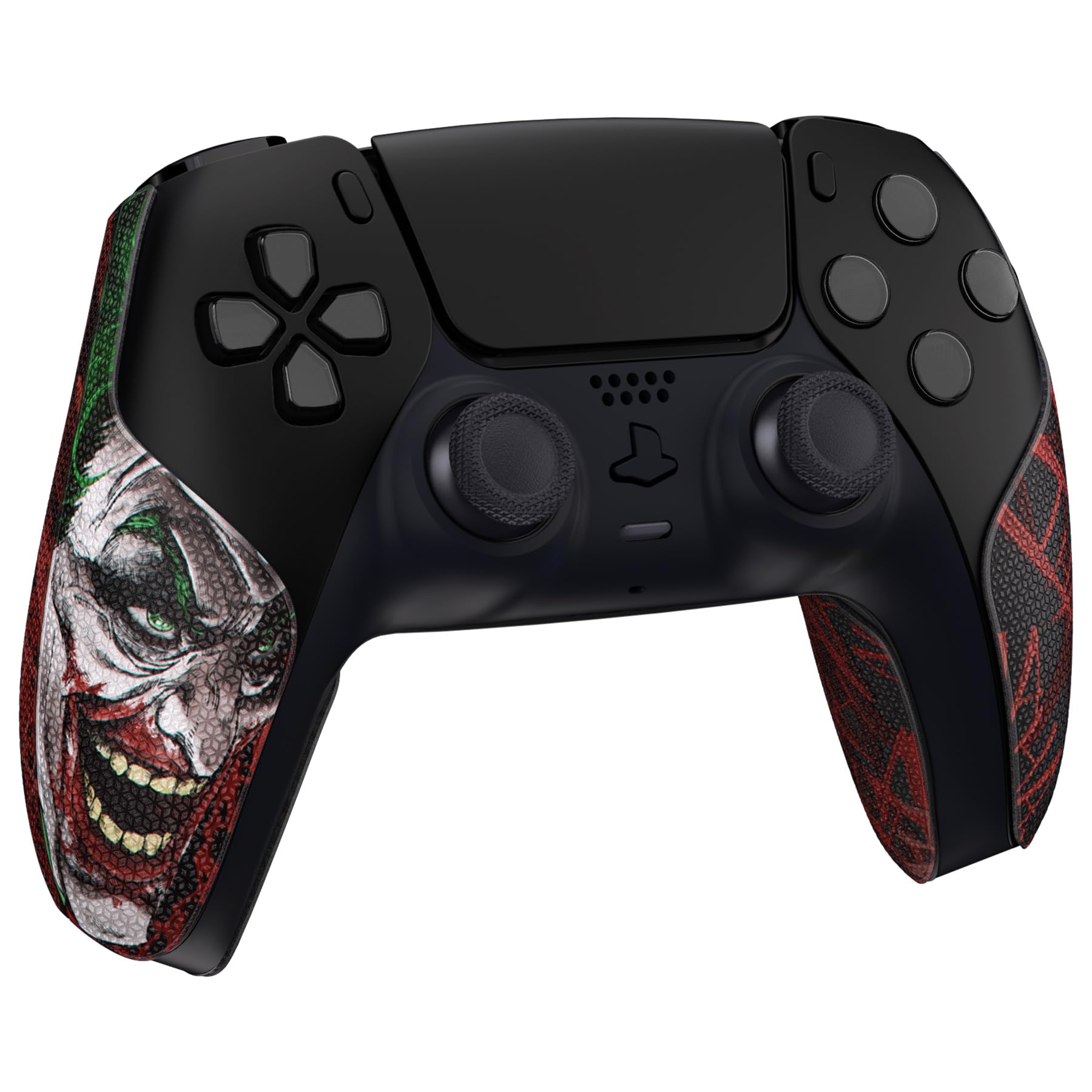 PlayVital Premium Grip para ps5 Inalámbrico Control Pegatina Antideslizante Diseño Dividido Adhesivo Suave Textura de Diamante Hexagonal Absorbente de Sudor Protector para ps5 Mando-Clown hahaha