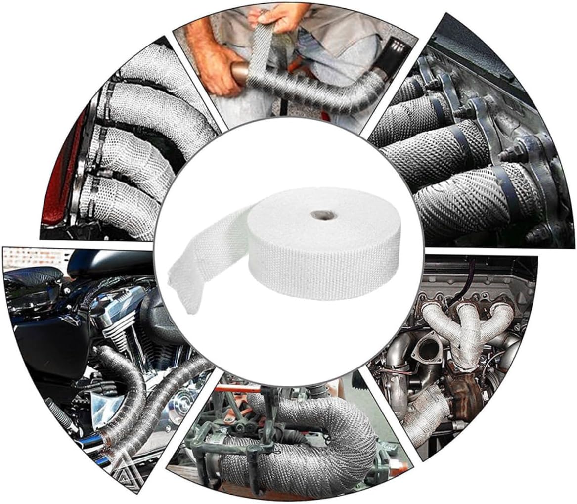 Exhaust Wrap Tape Roll Car Motorcycle Heat Shield Fiber Wrap Motorbike Insulation Tie