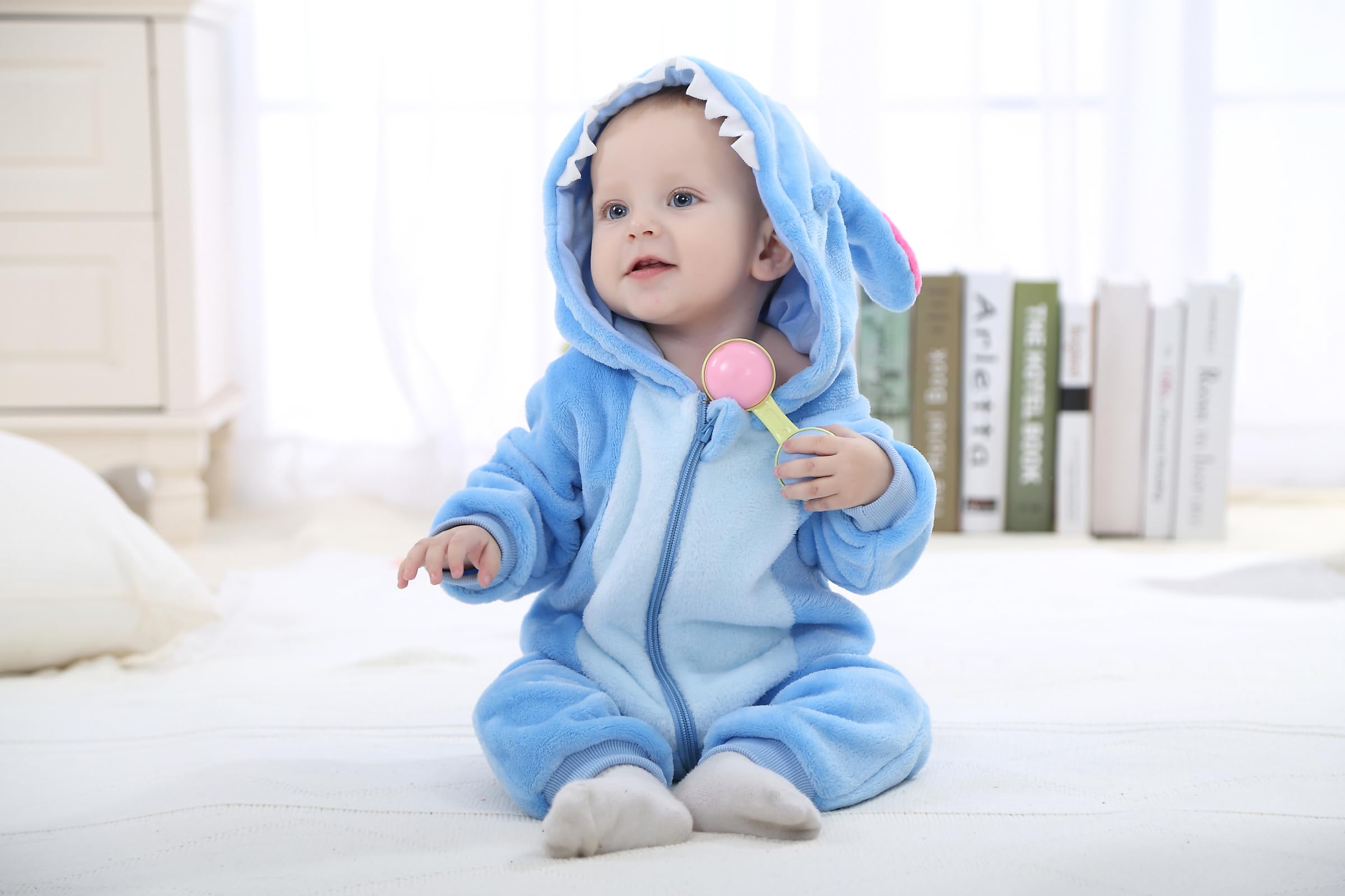 Baby Schlafanzug mit Anti-Kneif-Reißverschluss, 2-Wege-Zipper & Premium kostüm - Bio-Baumwolle für Neugeborene bis Kleinkinder (0-36M) -Baby Kostüm, Karneval & Halloween