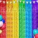2 Pack 3.2ft x 9.8ft Rainbow Metallic Foil Fringe Curtain, Tinsel Streamers Photo Props Backdrop for Pride Month, LGBTQ Pride Party Favors, Birthday, Wedding, Bridal Shower Decorations