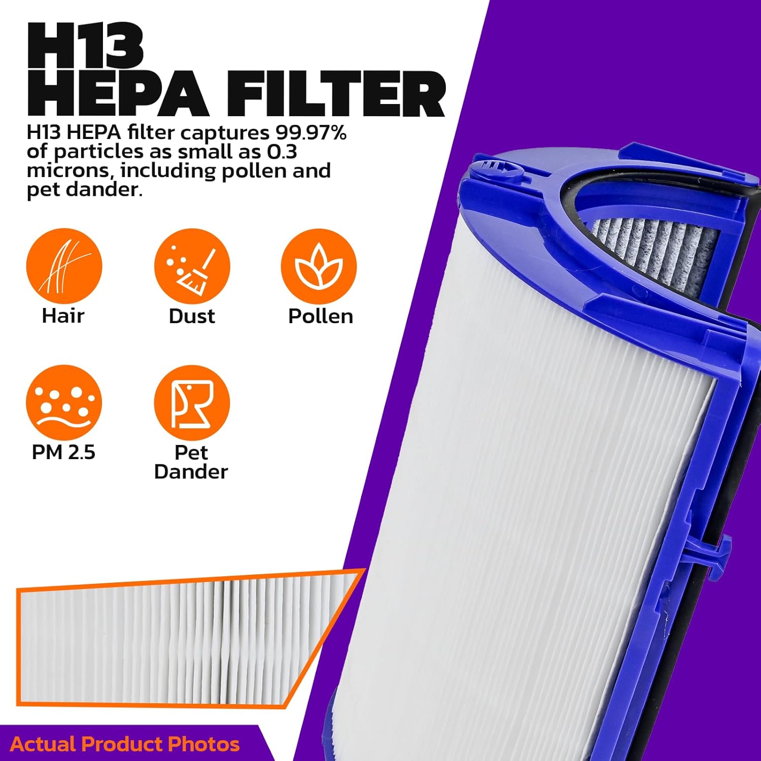 Complete 1-Pack for Dyson Pure Cool TP09 HP09 Air Purifier - 360° HEPA & Carbon Filter, Also Compatible with TP07 HP07 TP06 PH04 PH03 TP10 HP10