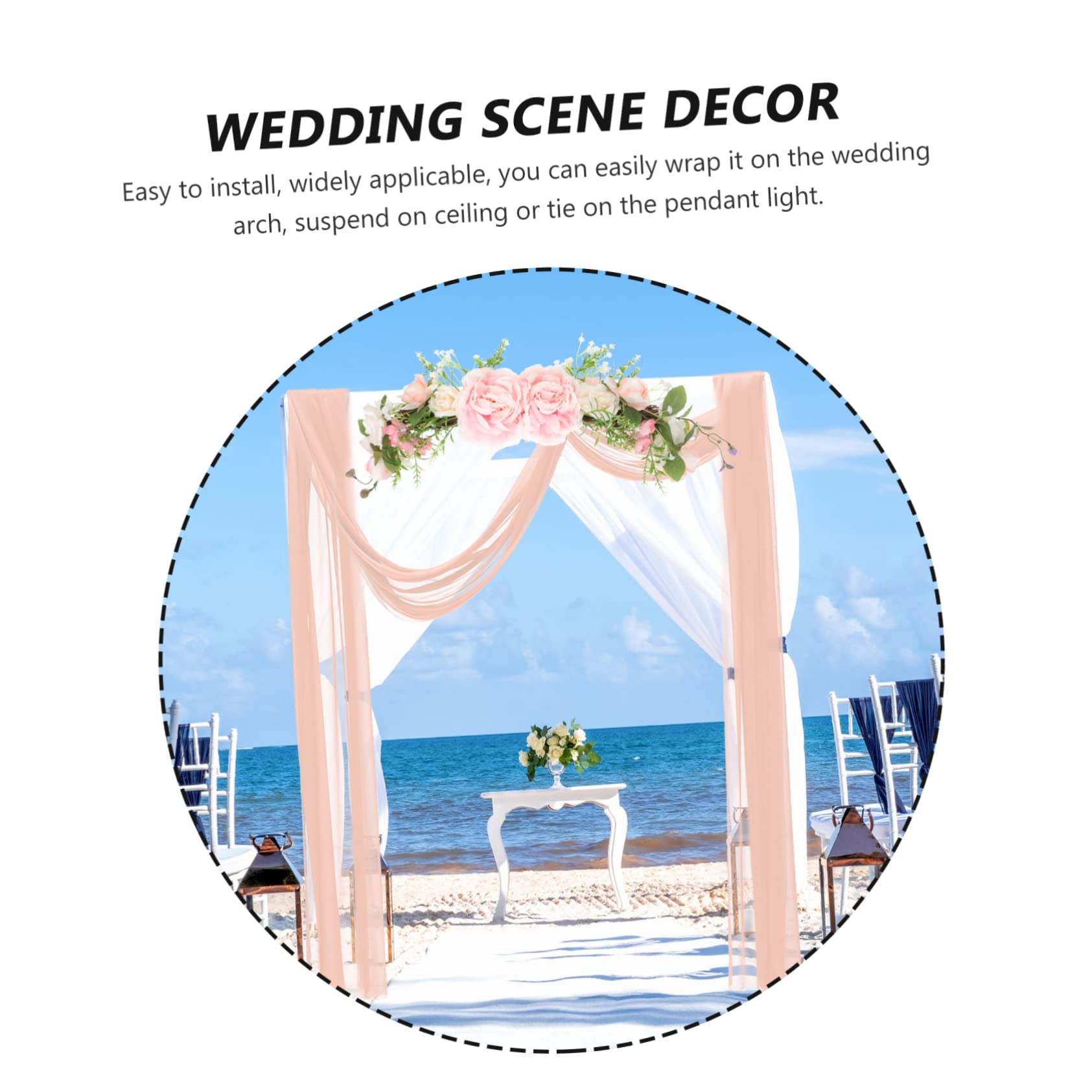 Alipis 5st Hintergrundschleier Im Freien Deckenvorhänge Für Partys Bogen Kulisse Hochzeitsvorhänge Reine Kulisse Künstlicher Blumenschmuck Outdoor-Stoff Vorhangdekoration Schönheitsgarn