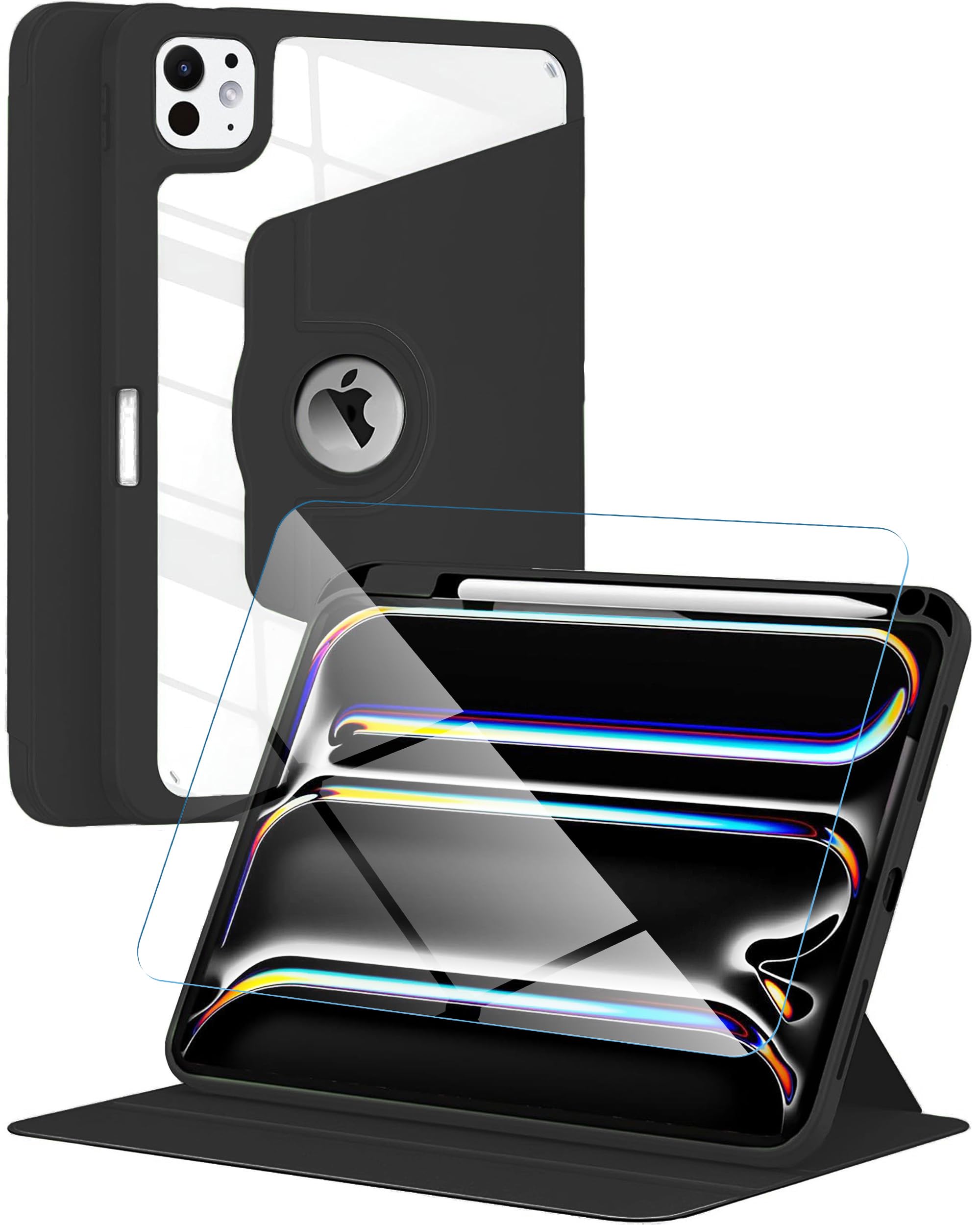 eller santé® 2IN1 Combo Back Flip Stand Cover Case + Tempered Glass for iPad Pro 11 inch (M4) 360 Degree Pencil Holder Free-Angle Viewing with Adjustable Stand Auto Wake/Sleep- Black (B0DCC5881L) Amazon Price History, Amazon Price Tracker