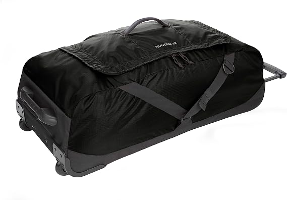 Eddie Bauer Traverse Luggage | Roller Wheels | Telescoping Handle | Travel | Vacation | Ripstop Nylon - Black, 31