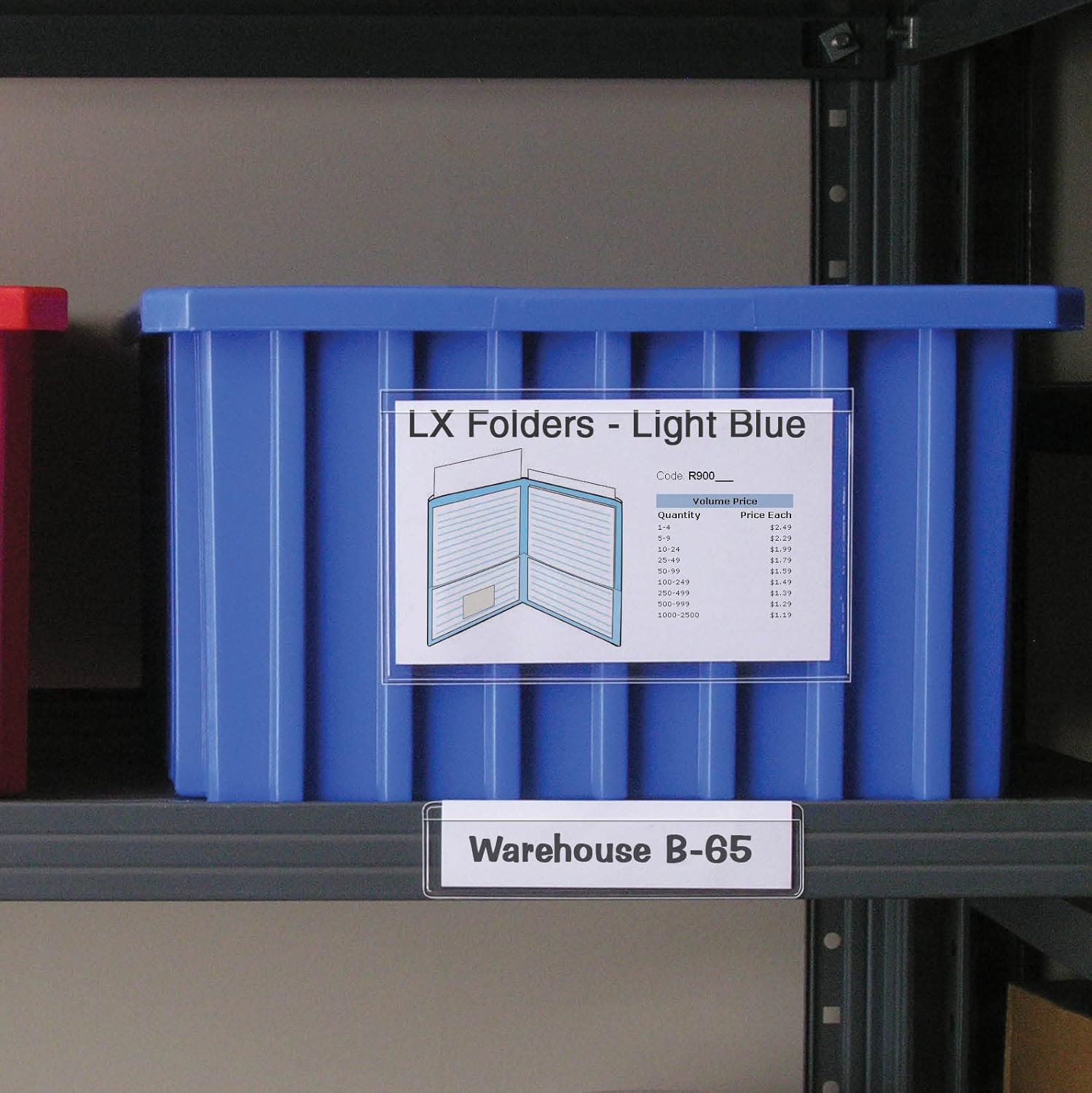 StoreSMART - 3" x 5" Peel & Stick Vinyl Plastic Pocket - Open Long Side - 25 Pack - STB164L-25