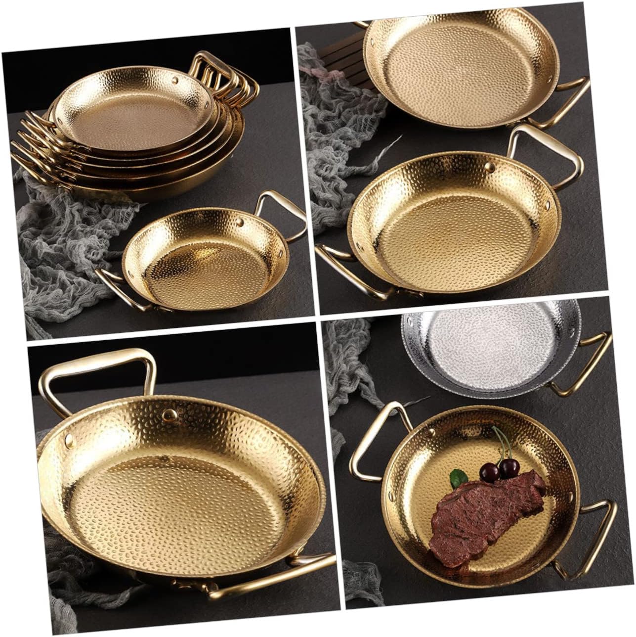 Double Handle Stainless Steel Cooking Pot Multi-function Paella Pan for Seafood and Hot Pot Design for Home Kitchen Use