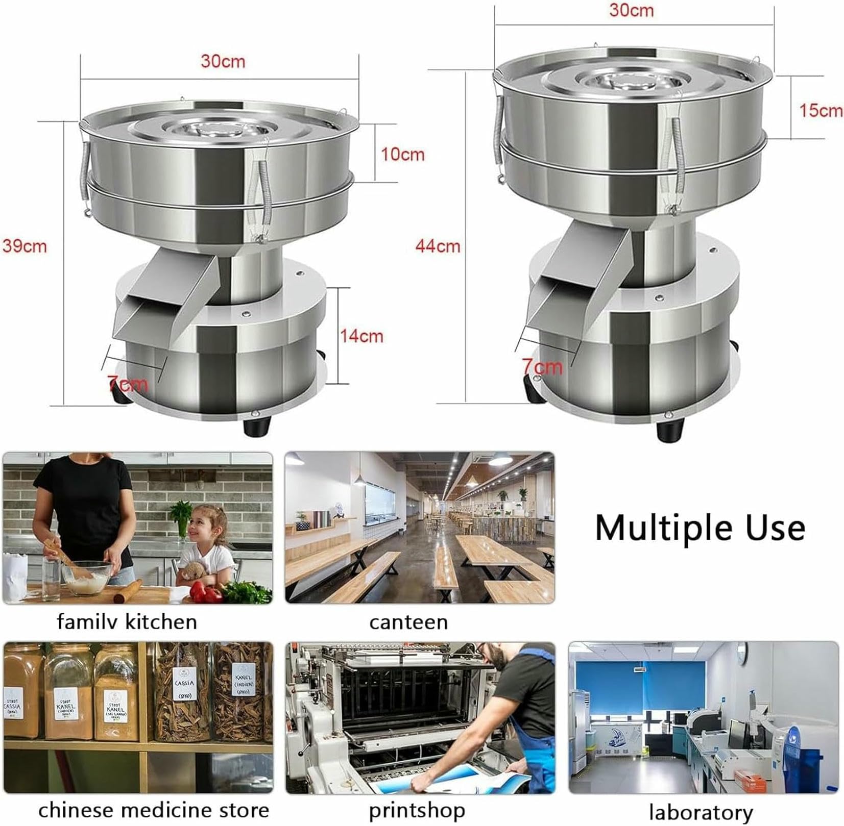 Automatisches Elektrisches Vibrationssieb Von 50 W, Automatisches Staubsieb, 60 -Mesh -Sieb, Backpulver -Vibrationssieb, Getreidepartikel ~/