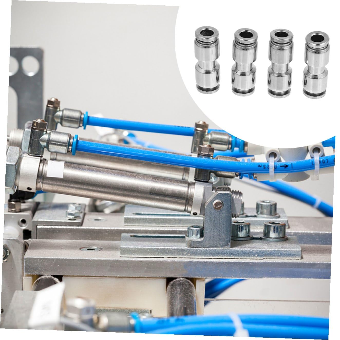 SHINEOFI 2 Set Raccordi Per Tubo Compressore Acciaio Inossidabile Connettori Per Pneumatici E Macchine Ad Aria 4 Pezzi*2