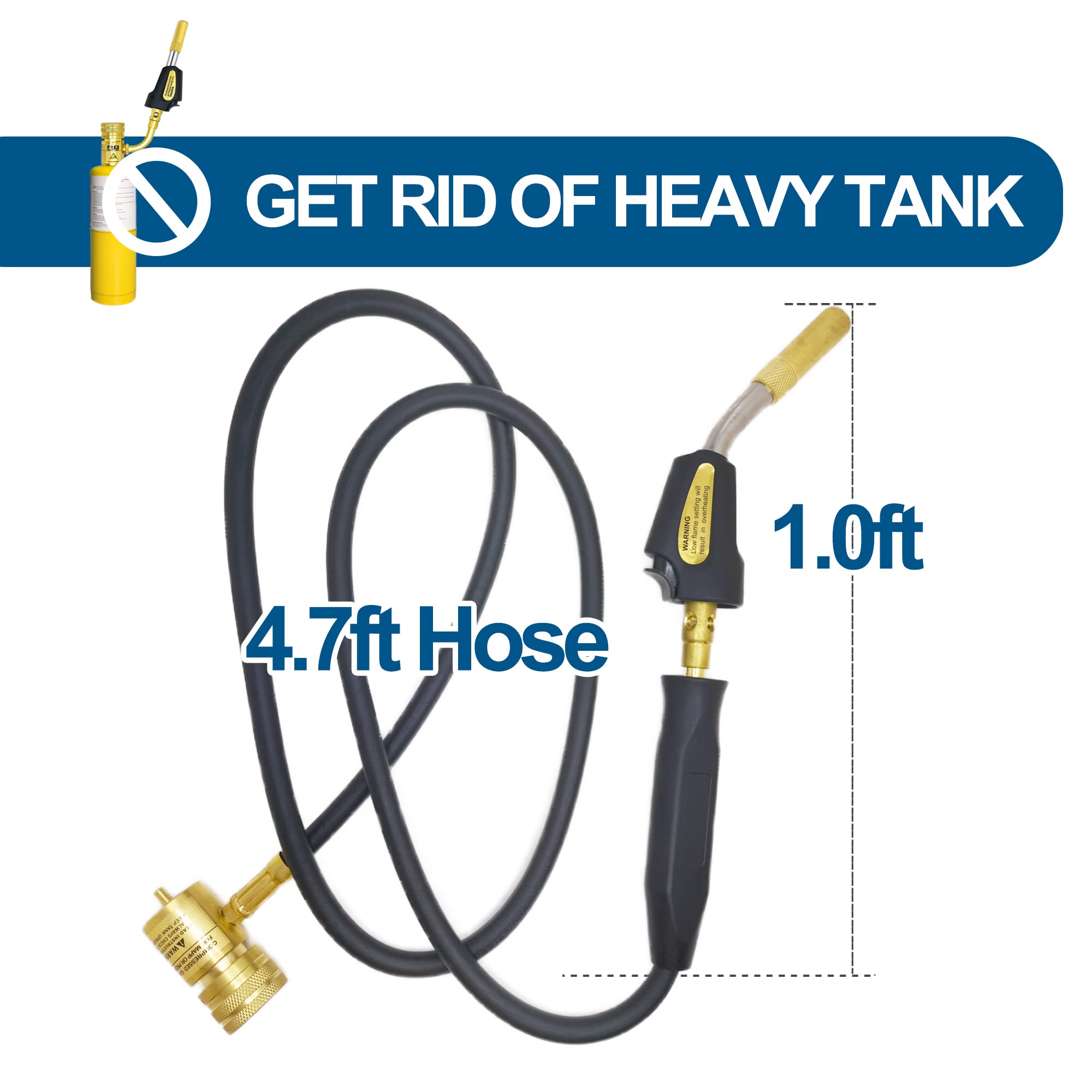 MAPP Torch Head with Self-Igniter - 4.7ft Hose -6
