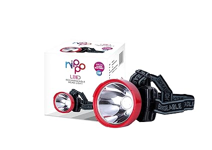 NIPPO Rechargeable Head Lamp, 3W LED, 3 Modes, Upto 10 Hours Backup, Emergency Light for Outdoor Activities, Plastic