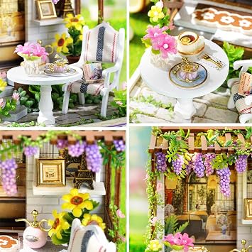 DIY Miniature House Dollhouse Kit Leisure Time House Kit Tiny House Insert Decor Booknook Model Build Gift Kit