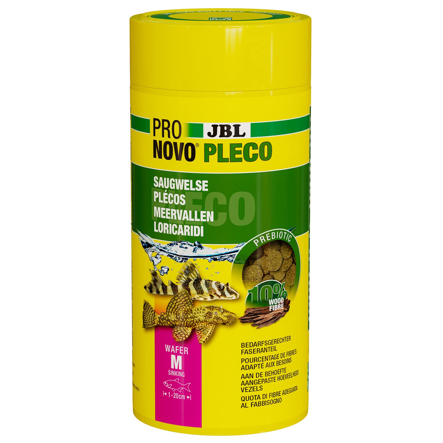 JBL Pronovo PLECO Wafer - Oblea para bagres absorbentes de 1 a 20 cm, tamaño M, 1 L