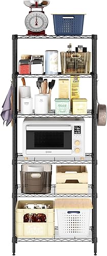 Miniatura 9 de Furinno Wayar Estante de almacenamiento de metal, 6 niveles, 48 pulgadas más alto, acero inoxidable