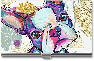 Boston Terriers Printed Business Name Case Credit ID Card Pocket Holder for Men Women Funny