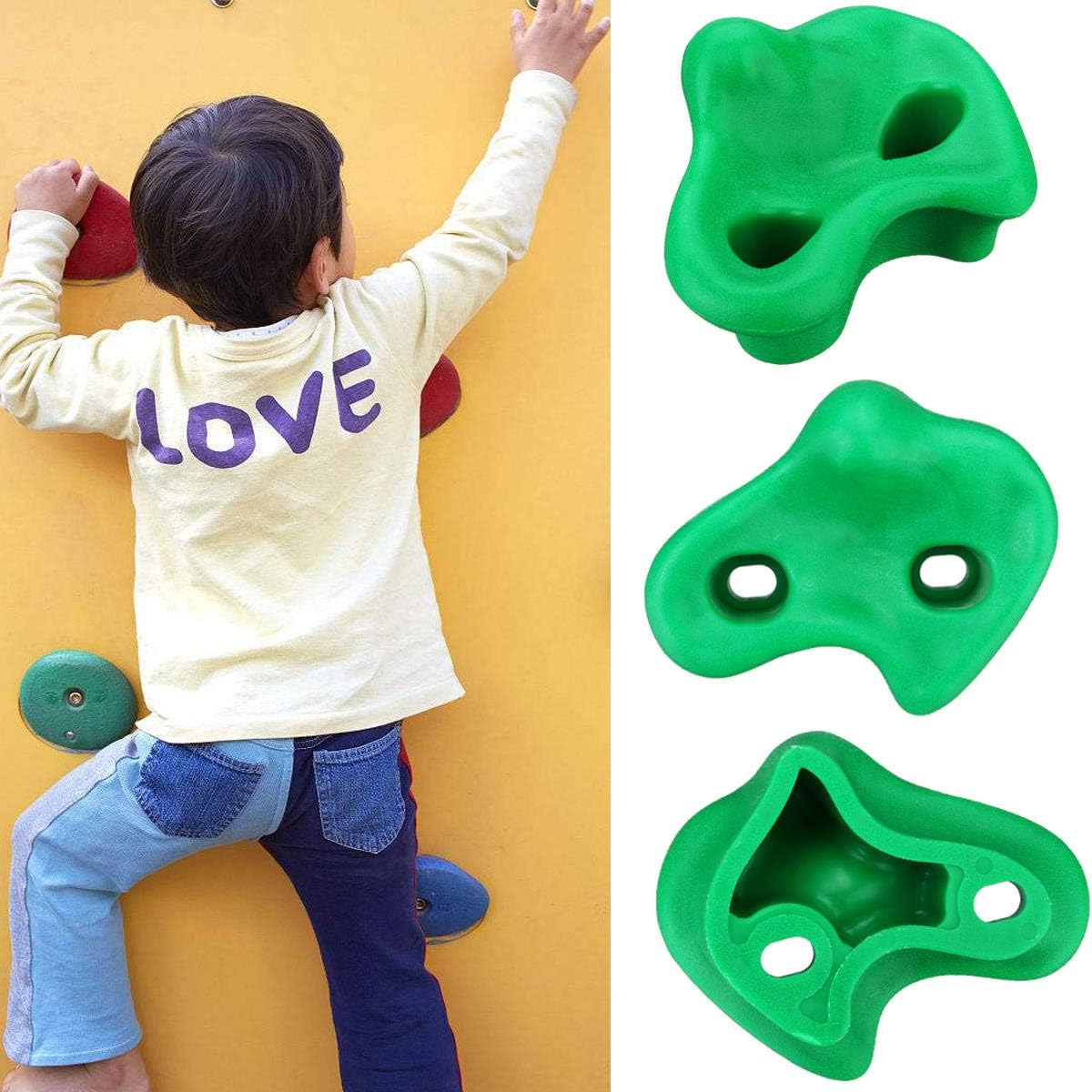 SGerste Climbing Holds Rock Wall Stones Holds Grip Lot Textured for Kid Indoor Home Decorations