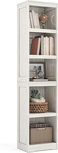 Miniatura 16 de LINSY HOME Estantería de 5 estantes, Estanterías de pie para exhibición y almacenamiento de 68 pulgadas de alto, Estantería alta, Muebles de Marrón