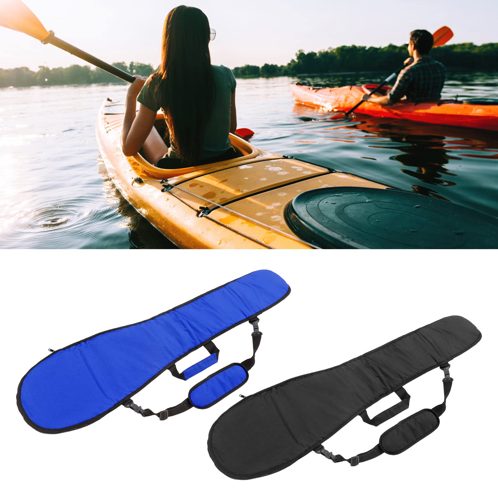 Leapiture Split Paddle Storage Bag Water Sports Paddle Bag Kayaking Gear Bag Kayak Accessory Storage Bag for Rowing Boatin 128 * 30cm(Black)