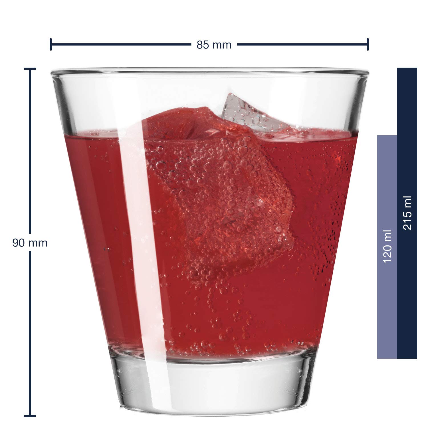 Leonardo Easy drinkglazen, set van 6, vaatwasserbestendige waterglazen, rechte glazen bekers, drankset, maat L, 350 ml, 039616
