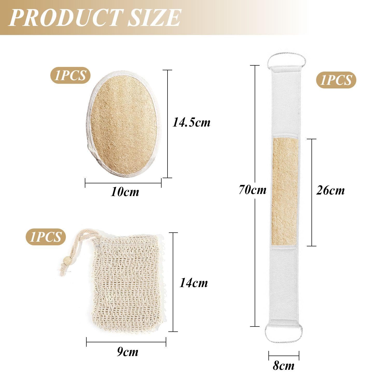 1 Original Color Zipper, 1 Original Color Oval Bath Towel, 1 Soap Bag, Men'S Back Scratcher, Loofah Sponge, Exfoliating Towel, Shower Loofah - Image 2
