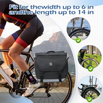 QYCHHJ Double Side Pannier Bags 25-35L Bike Rack Bags for Bicycles Rear Rack with Water-Resistant Zippers, Waterproof Bike Trunk Bag with Side Pockets Pannier Bag