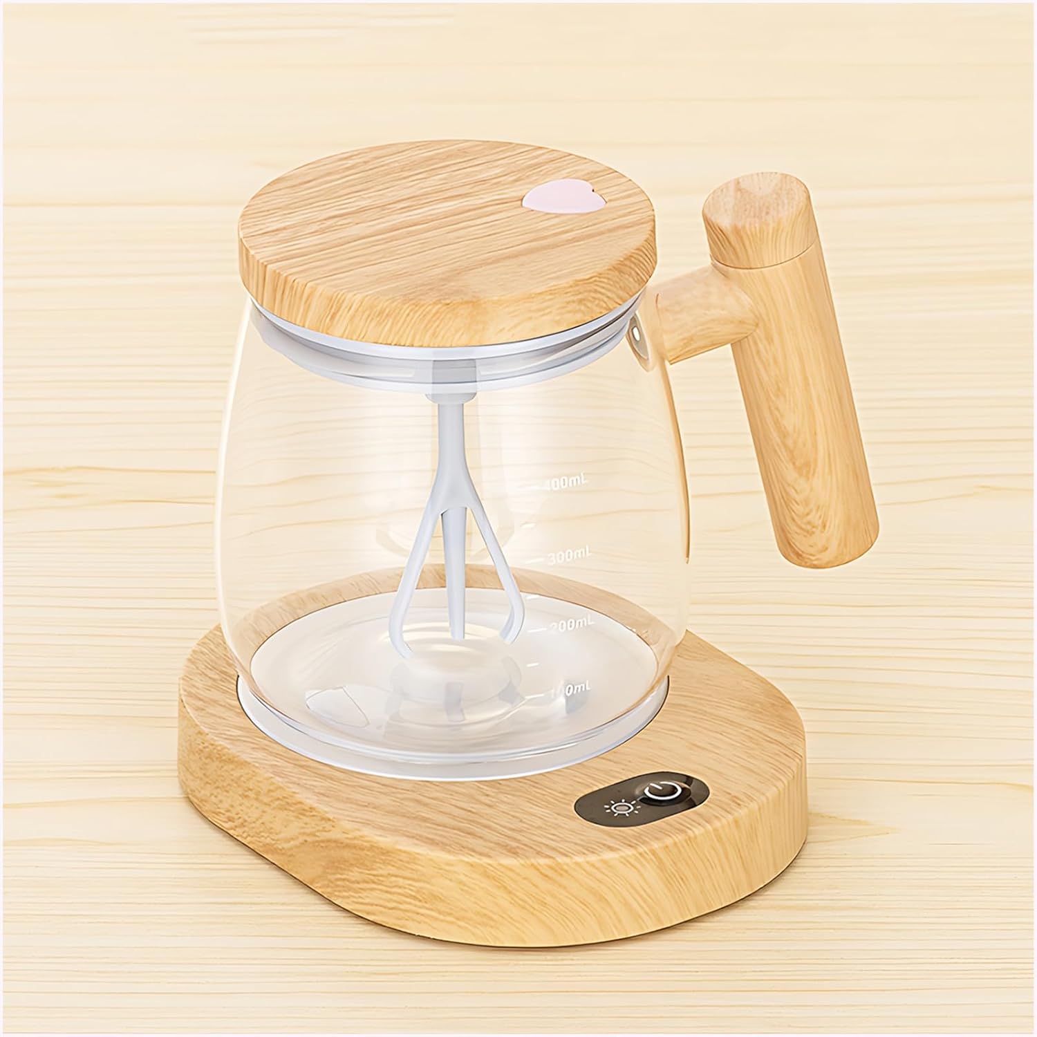 Self Stirring Mug, 400ML Self Stirring Coffee Mug Electric Mixing Mug High Borosilicate Glass Mixing Coffee Mug With 55° Constant Temperature Coaster Suitable for Coffee/Milk/Protein Powder