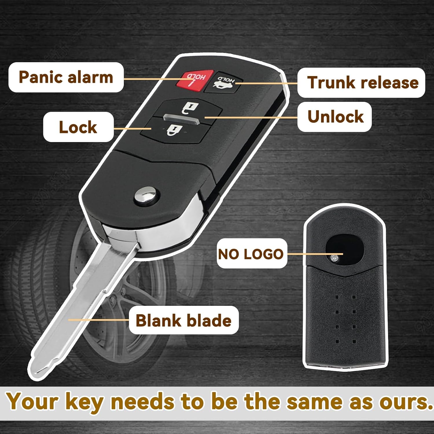 for Mazda Key Fob Replacement Remote Key Fit for 2010 2011 2012 2013 Mazda 3 Sedan Mazda 6 Mazda CX-9 Mazda MX-5 Miata Keyless Entry Remote Fob with Blade BGBX1T478SKE12501