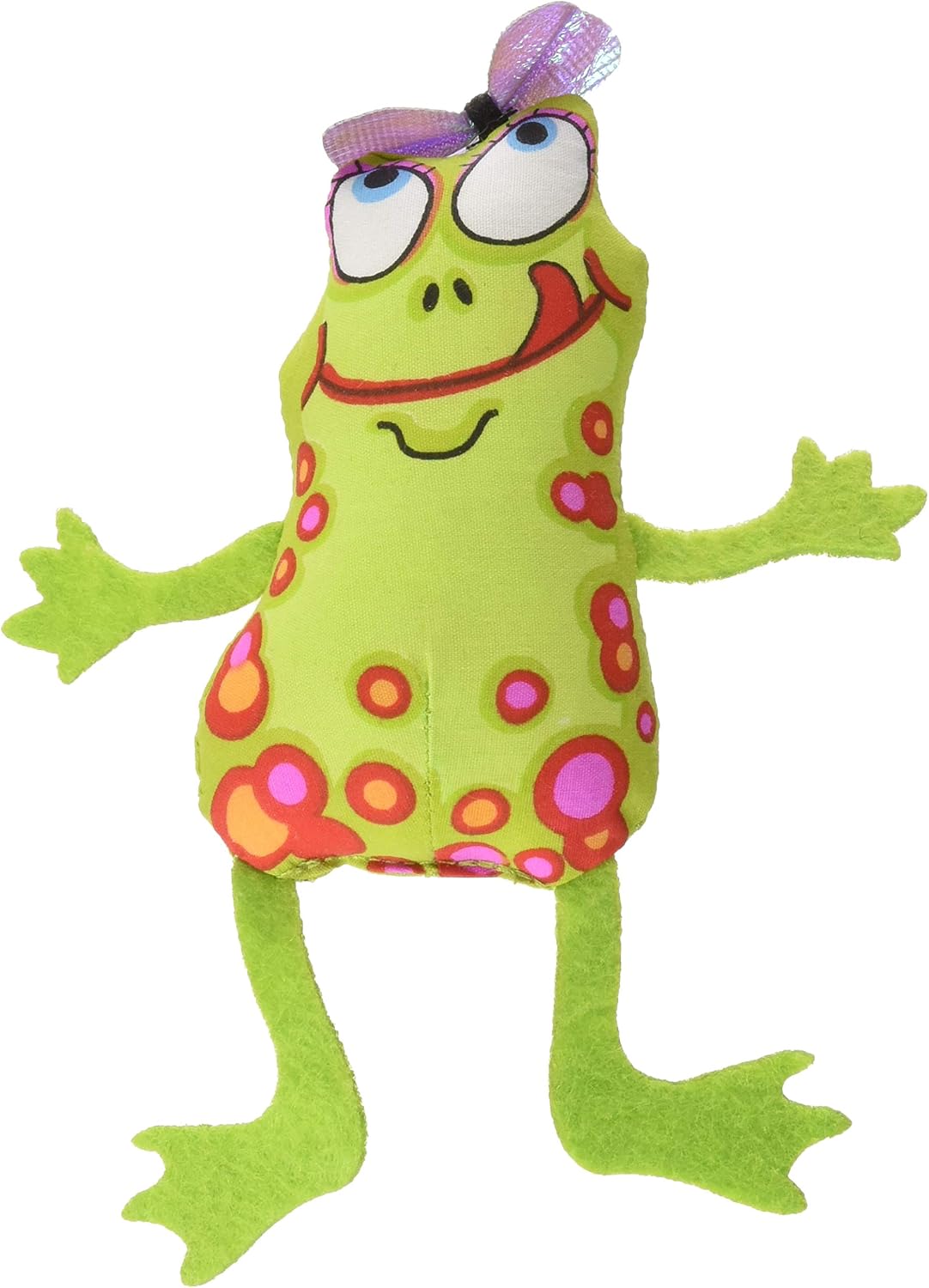 Petstages 746 Madcap Frog and Fly Cat Catnip Toss and Bat Plush Toy