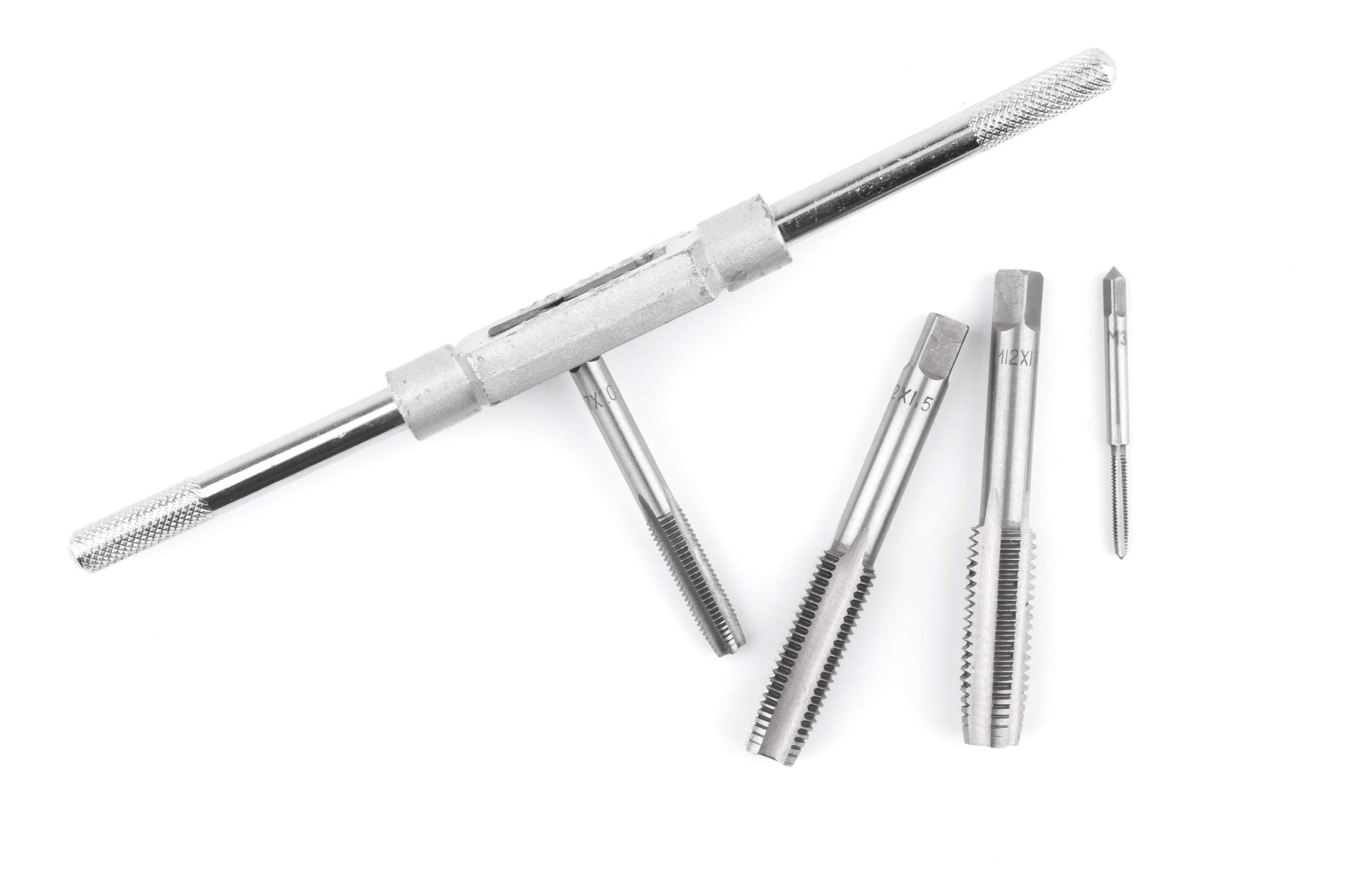 GSR Profi Hand-Gewindeschneider Set, 40-teilig, Gewindebohrer Set M3-M12, Mit Gewindebohrer & Schneideisen, verstellbares Windeisen, Schneideisenhalter, Gewindelehre, Schraubendreher