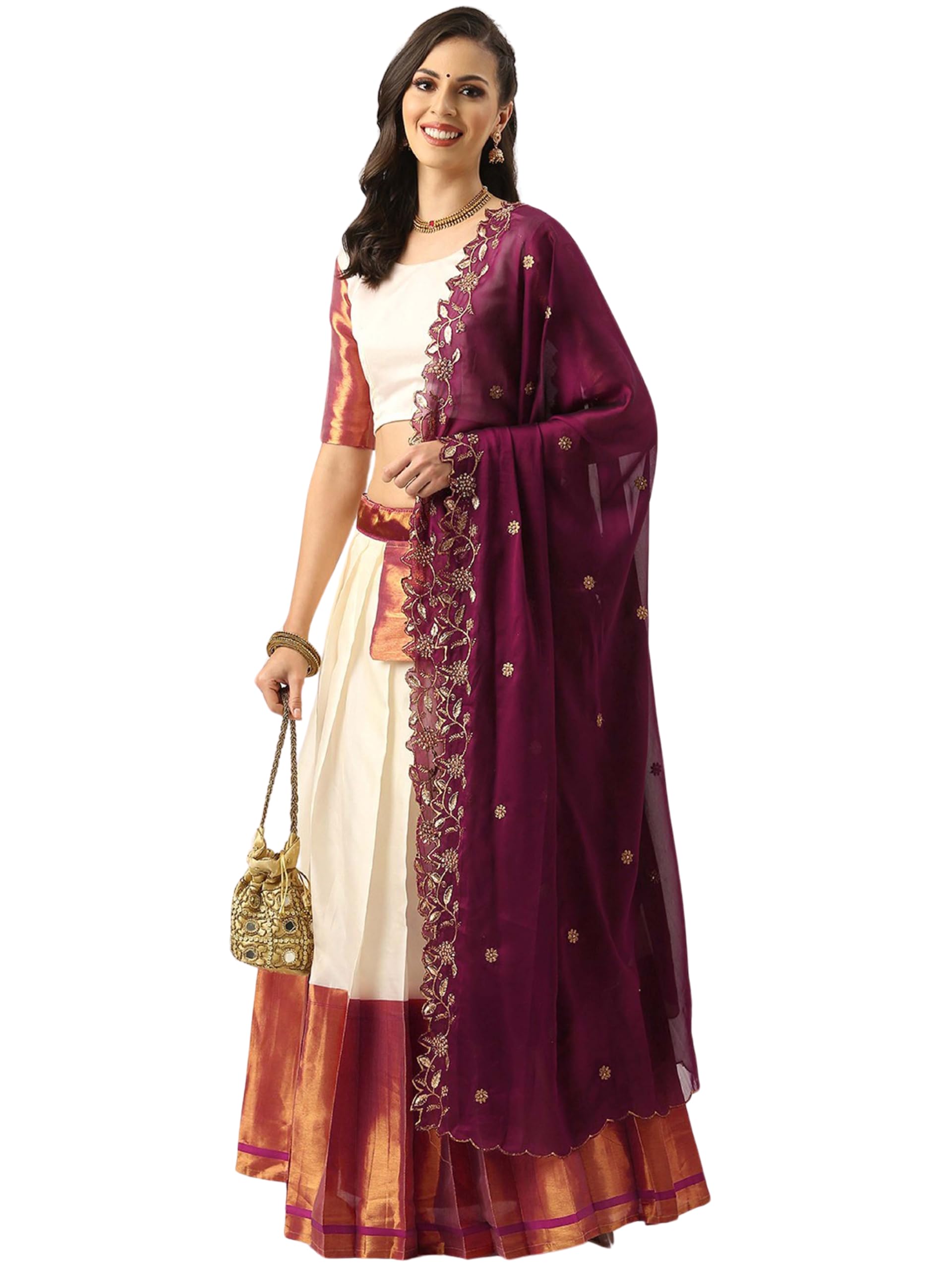 New Traditional South indian Unstitched Half Saree for Women-image-31