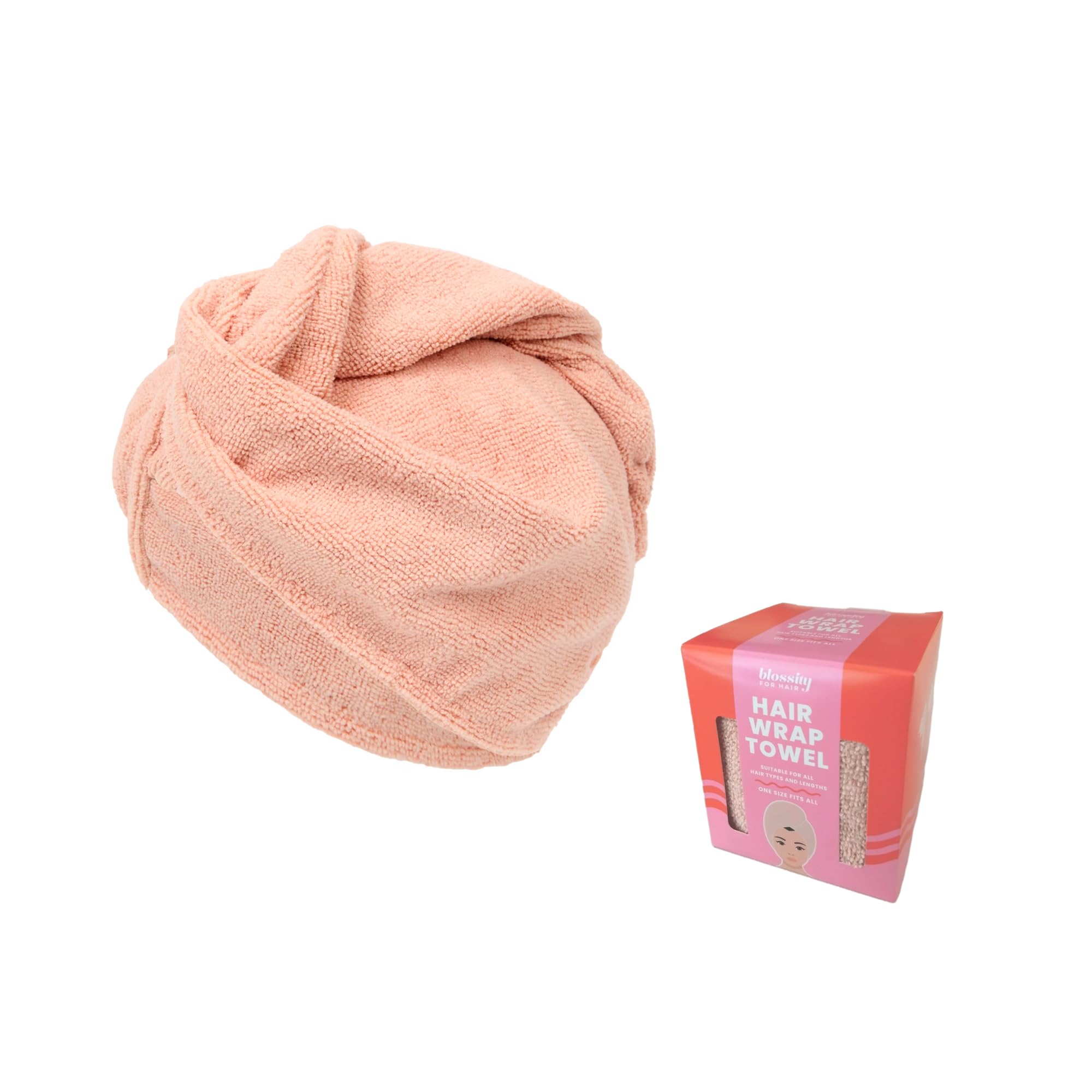 Turbante Capelli in Microfibra, Asciugamano Super Assorbente per Asciugatura Rapida, Leggero con Bottone Anti-Crespo, Certificato OEKO-TEX, Ideale per Capelli Ricci e Lunghi, Colore Pesca