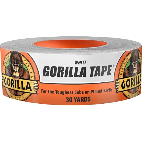Gorilla Tape, White Duct Tape, 1.88" x 30 yd, White, (Pack of 1)