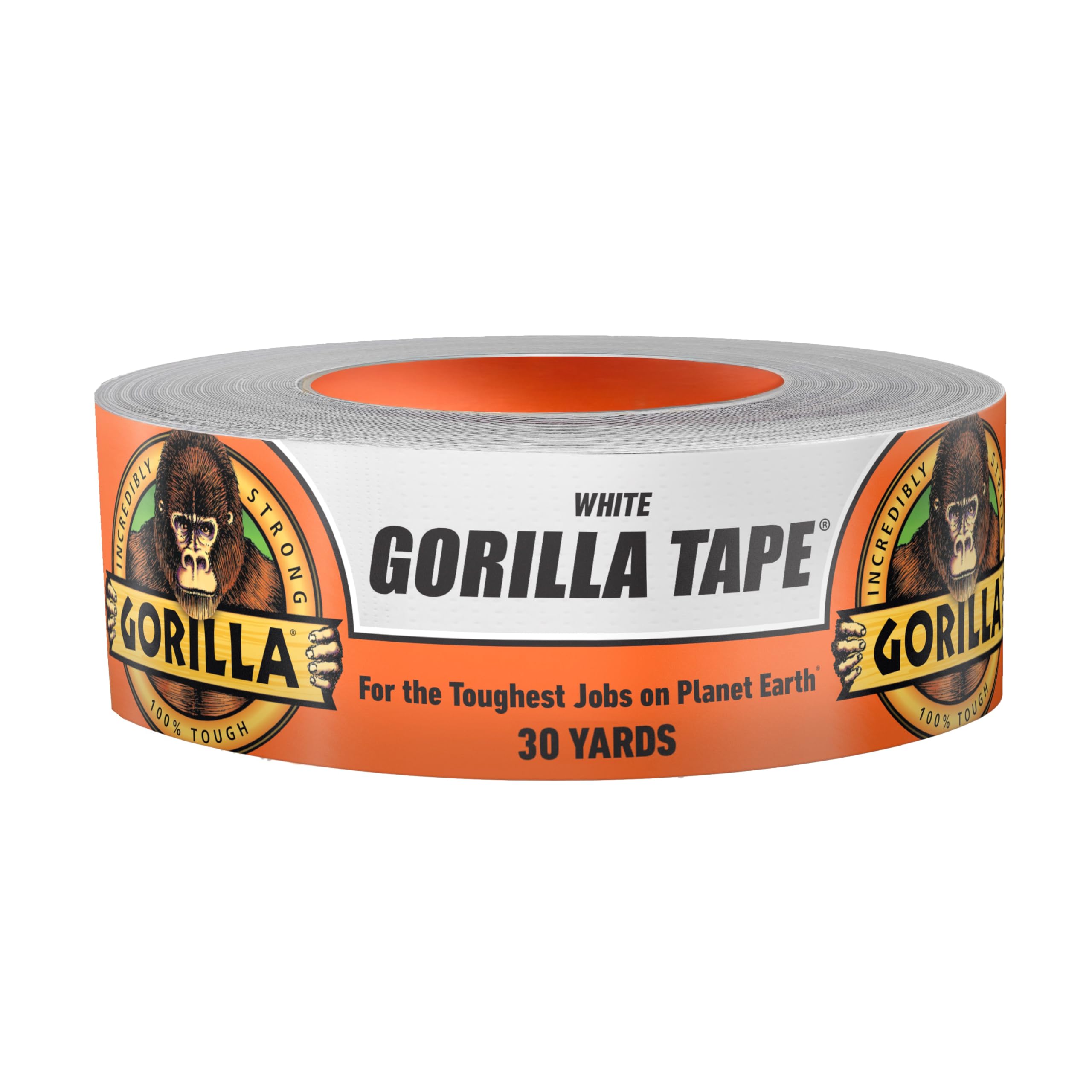 Gorilla Tape, White Duct Tape, 1.88" x 30 yd, White, (Pack of 1)