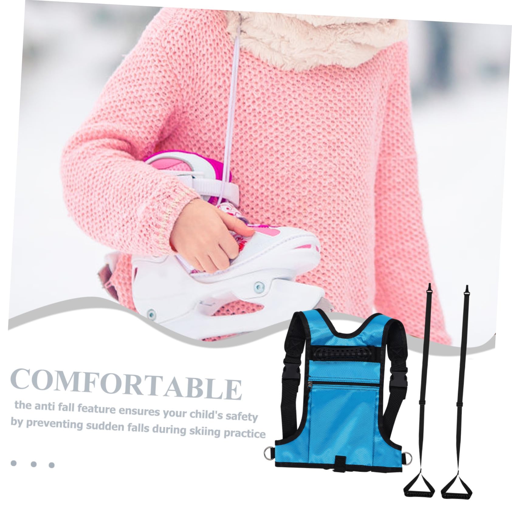 UPKOCH Harnais de Ski pour Garçon et Filles avec Poche Dos et Laisse D'entraînement Ajustable pour Débutants en Sports D'hiver