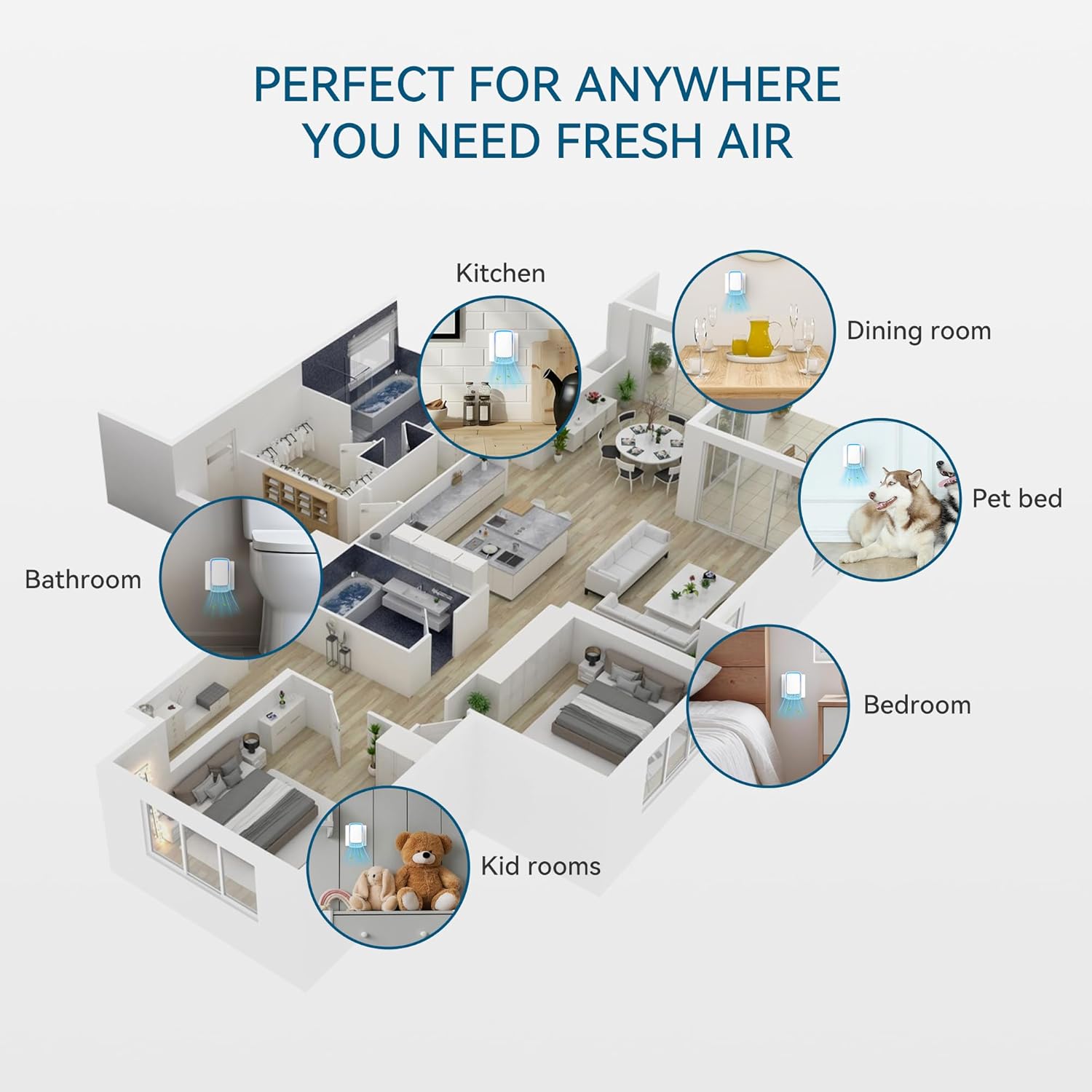 Air Ionizers for Home, Plug In Negative Ion for Bedroom, Study, Office, Gym, Hotel, Kitchen, Mini Air Cleaner (4 Pack)