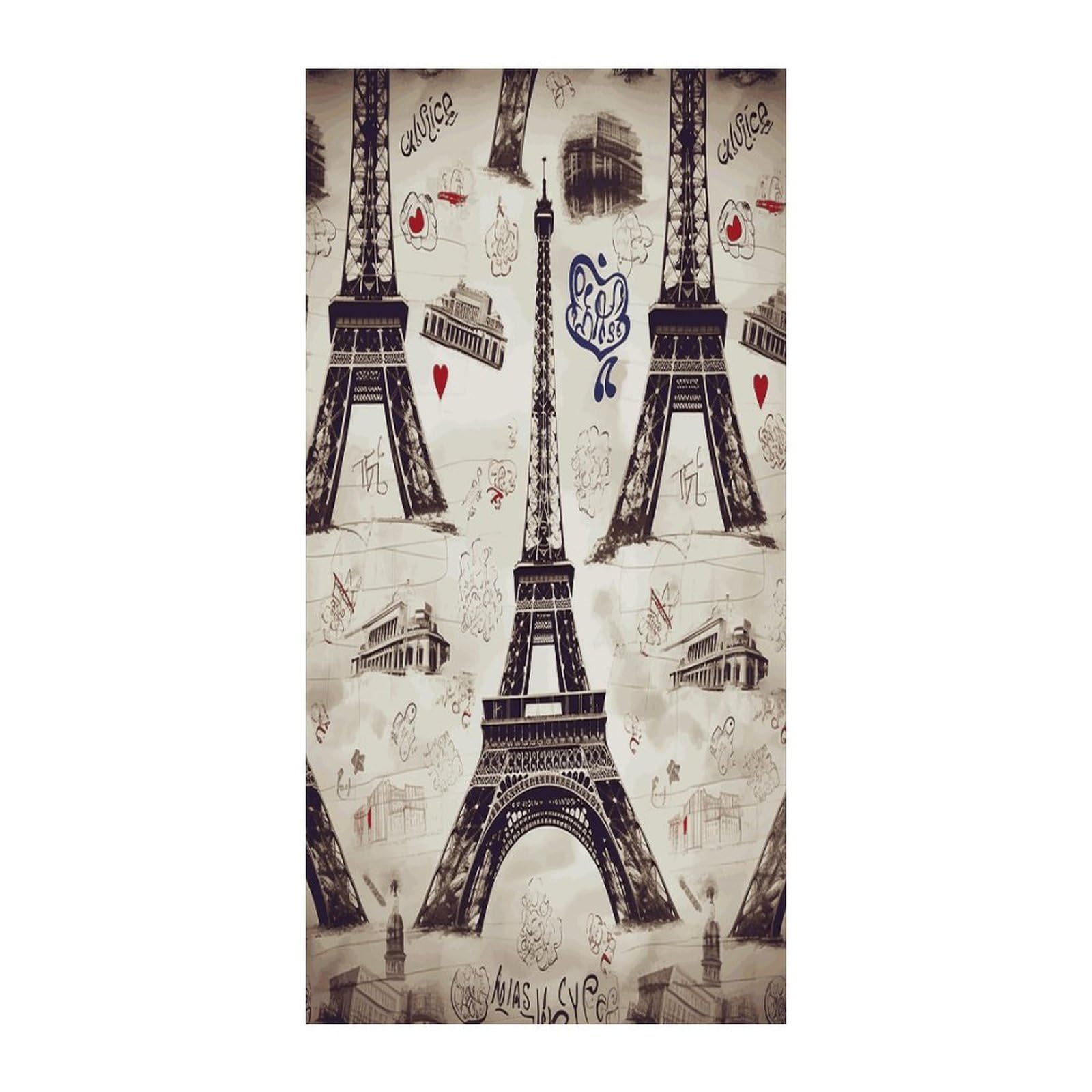 Fekiloot Style French Paris Tour Eiffel Tower Door Curtain Room Divider Curtains
