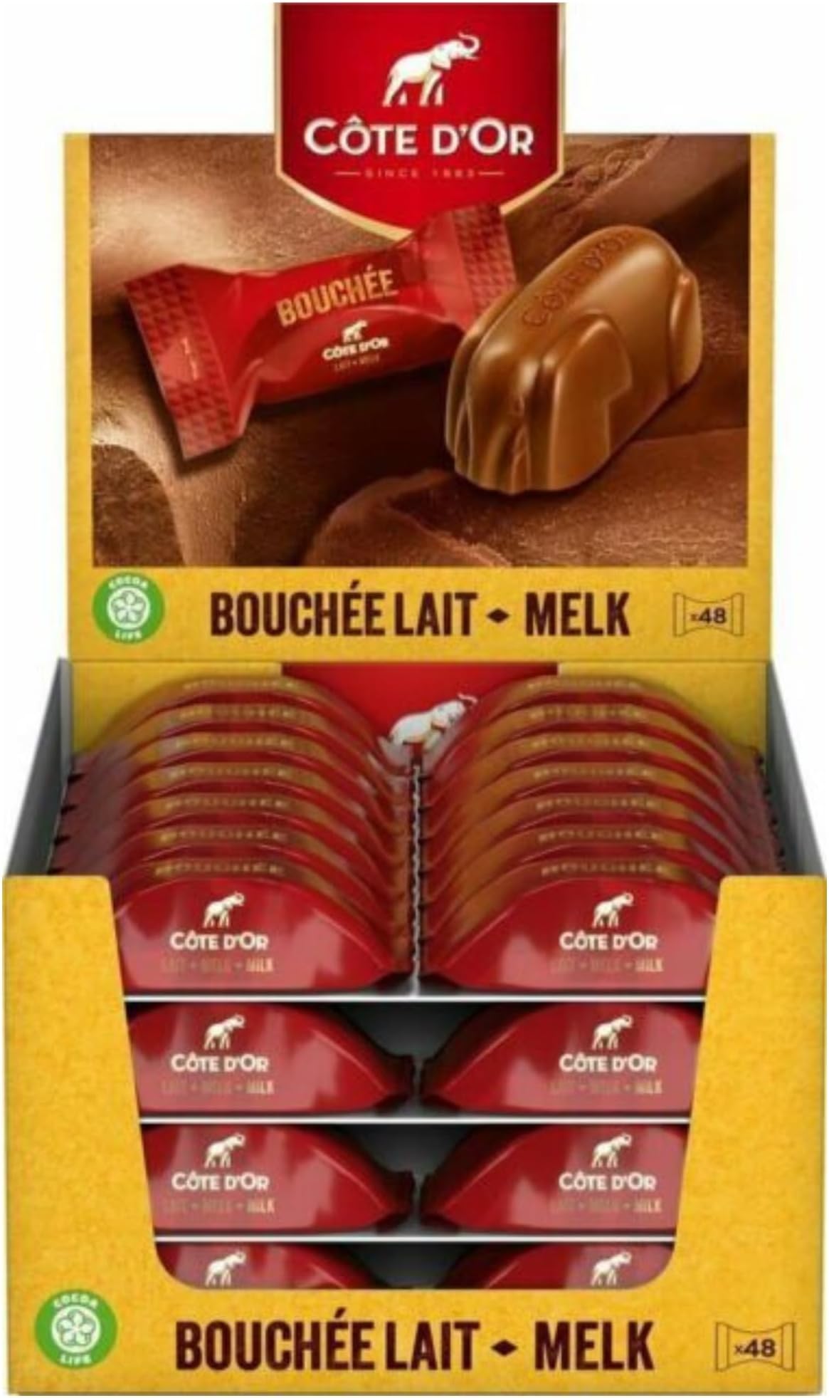 Cote Dor Milk Bouchee T48 filled with creamy Praline, Chocolate gift for any chocolate lover | Comes with SAMASIA Bookmark