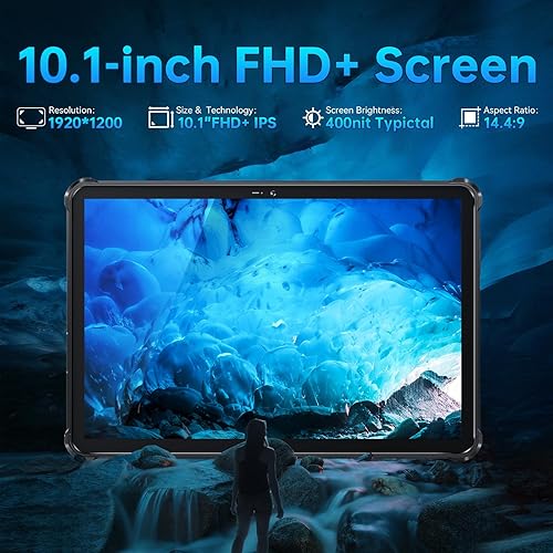 Miniatura 4 de OUKITEL RT7 Tablet Android 13 resistente de 10.1 pulgadas FHD, 24GB+256GB 1TB expandible impermeable tablet, 32000mAh batería 33W carga rápida