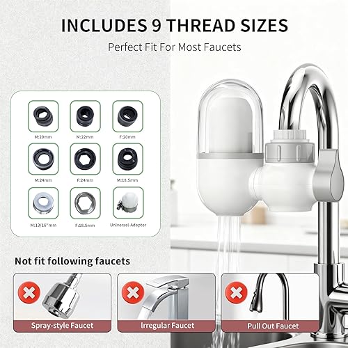 Miniatura 2 de Filtro de grifo de cocina - Sistema de purificación de agua de alta eficiencia, fácil de instalar, elimina rápidamente el desagradable olor a cloro