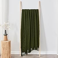 Vista 13 de inhand Knitted Throw Blankets for Couch and Bed, Soft Cozy Knit Blanket with Tassel, Black Lightweight Decorative Blankets and Throws, Farmhouse