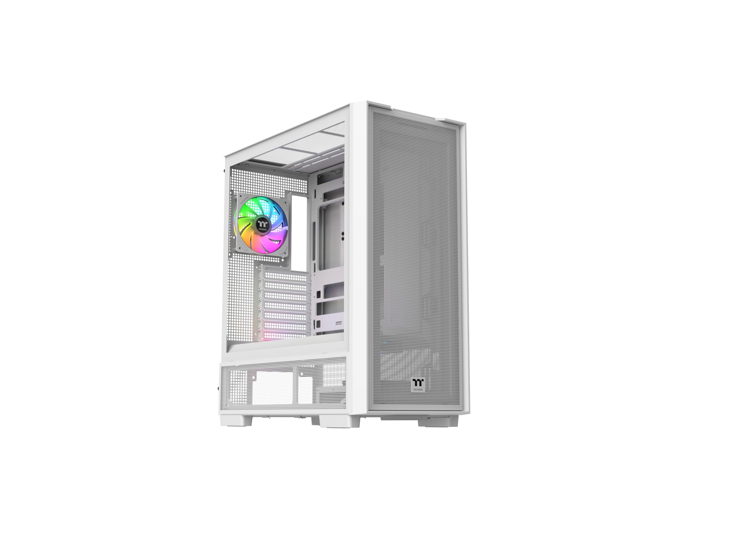 Thermaltake S380 TG ARGB Mid Tower Chassis Hidden Connector Compatible Tempered Glass Panel 360 mm Single Frame Fan System & 1 120 mm Fan Pre-Installed GPU Holder Snow
