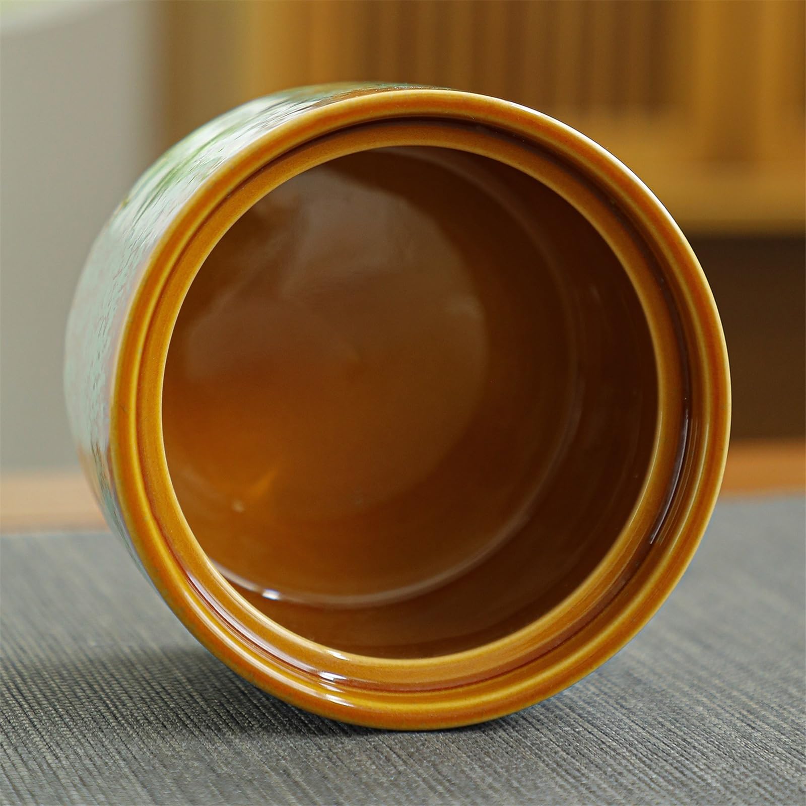 Posacenere decorativo per interni in ceramica con coperchio a imbuto, ideale per casa, soggiorno, ufficio e tavolo da tè