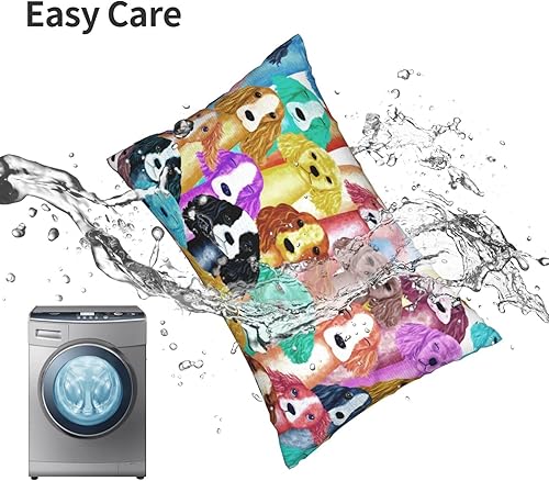 Miniatura 8 de Lindas fundas de almohada coloridas de cachorro de Cocker Spaniel inglés, fundas de almohada coloridas de microfibra ultra suaves y cómodas, fundas
