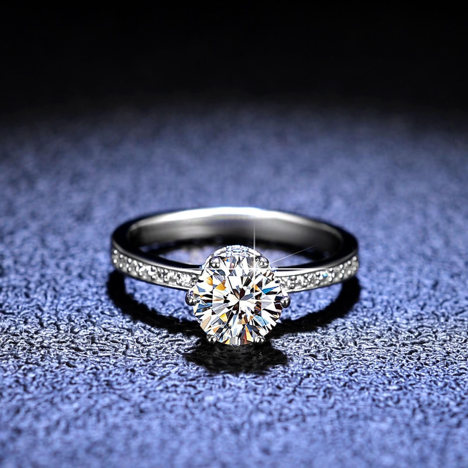 Unikalne pierścionki zaręczynowe Moissanite, Moissanite Halo 18-karatowe złote pierścionki zaręczynowe dla kobiet, 9K/14K/18K białe złoto | rozmiar H 1/2-V 1/2