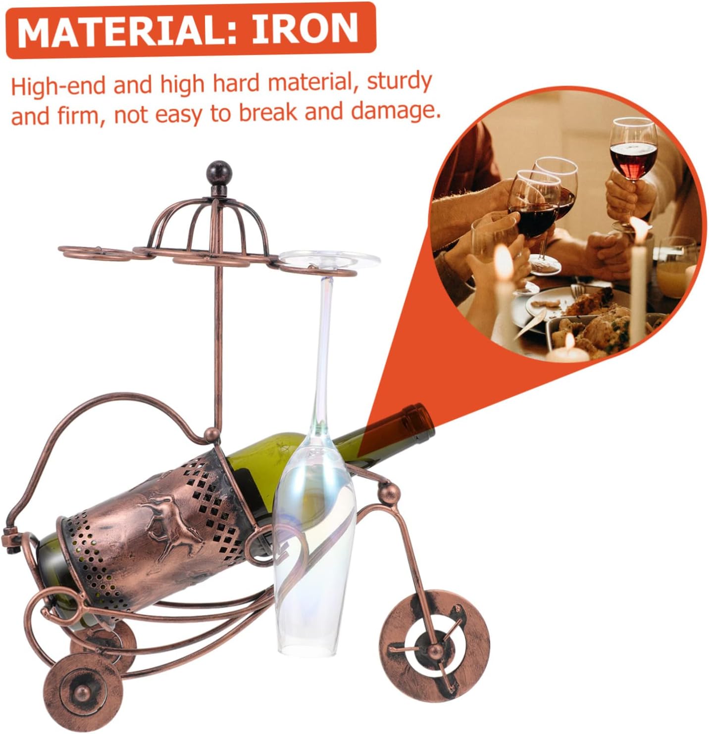 Mobestech Elegant Wine Holder Bottle Rack Wine Rack for Red Glasses Compact Storage for Bar and Kitchen